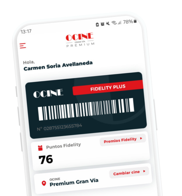 Imagen móvil con app de ocine